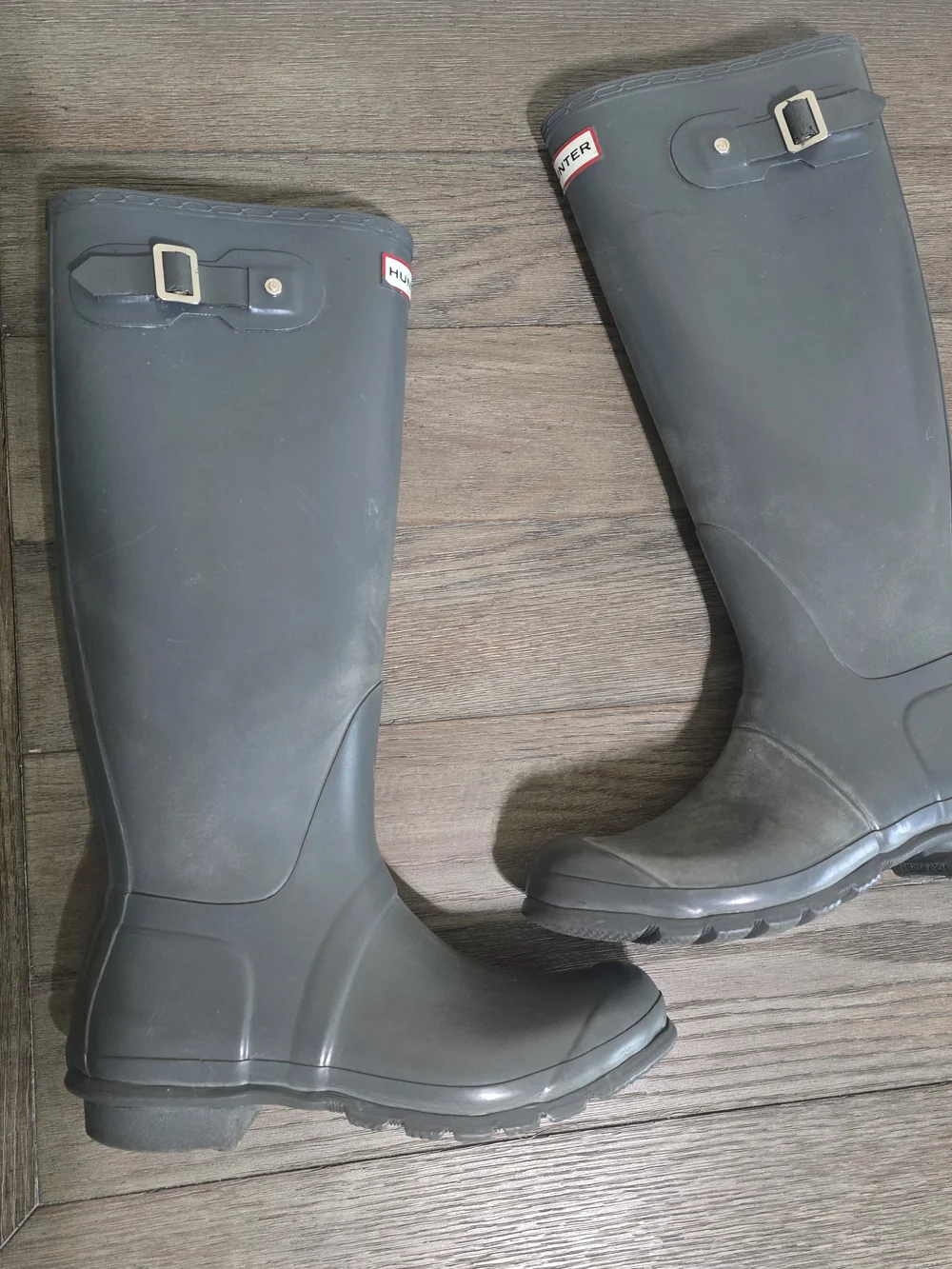 Hunter Original Tall Grey Rain Boots Women’s Size 9 Wellingtons Wellies Outdoor